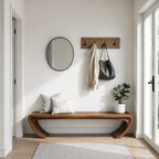 Modern Organic Wooden Bench – Sculptural Wood Furniture for Living Spaces