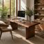 Live Edge Wood Desk – Solid Wood Office Table with Natural Edge for Home Office Decor