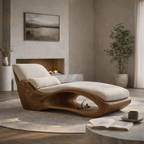 Chaise Lounge Daybed – Sculptural Solid Wood Chair for Luxury Living Room