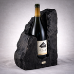 Hand-Carved Solid Wood Wine Holder for Sculptural Bottle Display