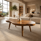 Round Coffee Table – Solid Wood Table for Living Room