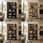 Sculptural Ripple Wood Bookshelf