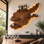 Live Edge Wood Wall Wine Rack