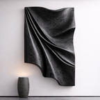 Hand-Carved Draped Wood Wall Art – Organic Modern Sculpture Panel