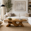 Sculptural Wave Solid Wood Coffee Table – Handcrafted Organic Curved Design