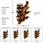 Live Edge Wood Wine Rack – Solid Wood Backlit Bottle Display Shelf for Kitchen Decor