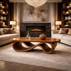 Infinity Loop Coffee Table – Sculptural Solid Wood Table for Luxury Living Room