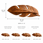 Leaf Wood Wall Shelf – Solid Wood Floating Display Shelf for Living Room Decor