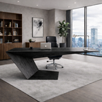 Modern Sculptural Wooden Office Desk – Executive Work Table