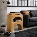 Handcrafted Solid Wood Sculptural Stool – Organic Side Table & Accent Furniture