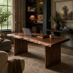 Live Edge Wood Desk – Solid Wood Office Table with Natural Edge for Home Office Decor