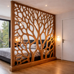 Tree Pattern Room Divider – Solid Wood Modern Panel for Living Room Decor