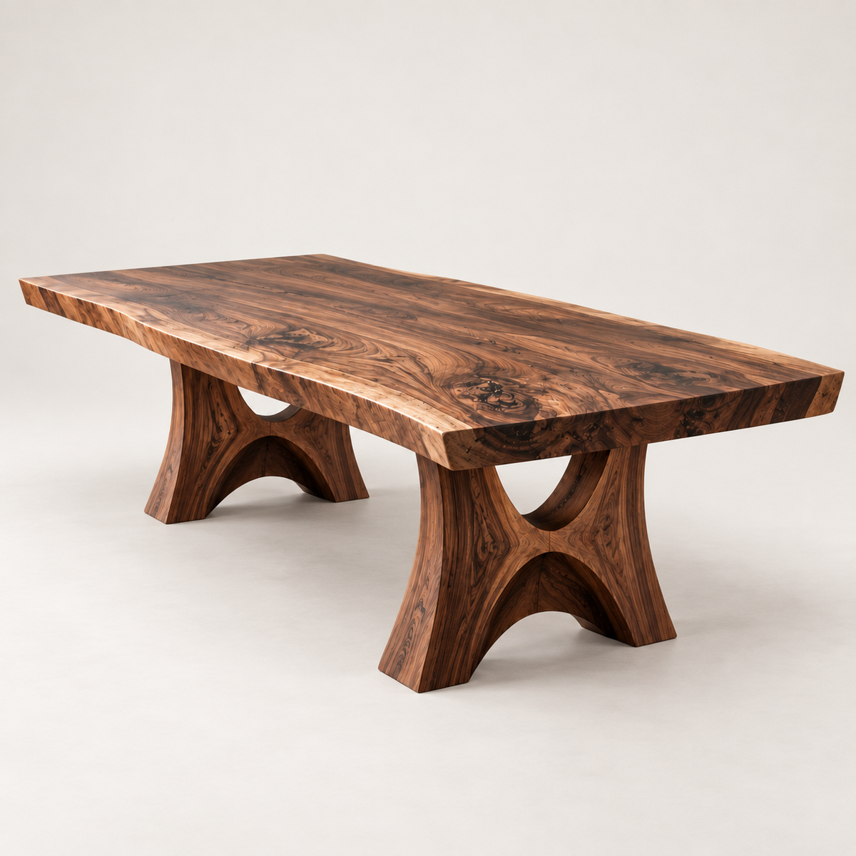 Sculptural Live Edge Wood Dining Table