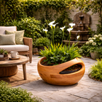 Sculptural Planter – Handcrafted Solid Wood Planter for Indoor and Outdoor Decor
