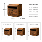 Wood Mailbox – Solid Wood Wall Mounted Mailbox for Outdoor Entryway Decor