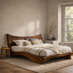 Modern Solid Wood Platform Bed Frame – Low Profile for Contemporary Bedroom