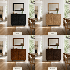 Botanical Carved Wood Accent Cabinet