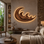 Wave Wood Wall Art – Solid Wood Backlit Wall Decor for Bedroom Decor