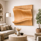 Organic Wooden Wall Art Panel – Sculptural Modern Décor