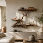 Tree Branch Wall Shelf – Solid Wood Display Shelf for Living Room