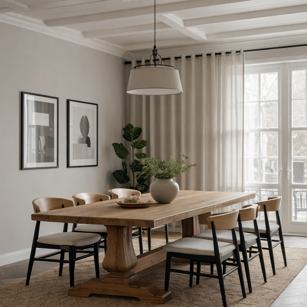 Solid Wood Dining Table – Modern Natural Furniture for Dining Spaces