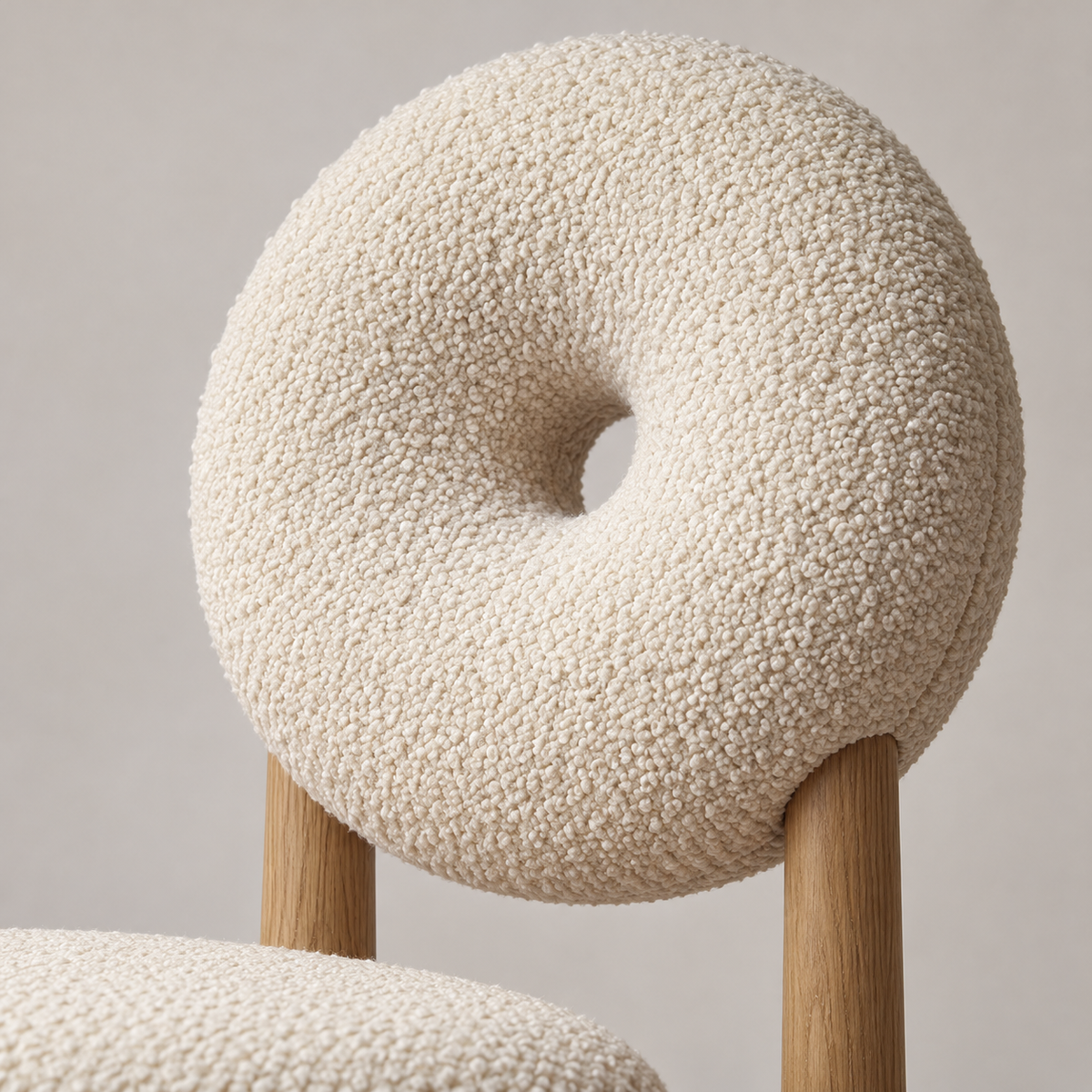 Donut Back Bouclé Dining Chair