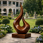 Large Wooden Statue – Sculptural Art Decor for Indoor and Outdoor Spaces