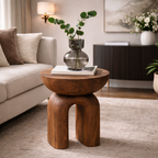 Sculptural Side Table – Handmade Solid Wood Table for Modern Home