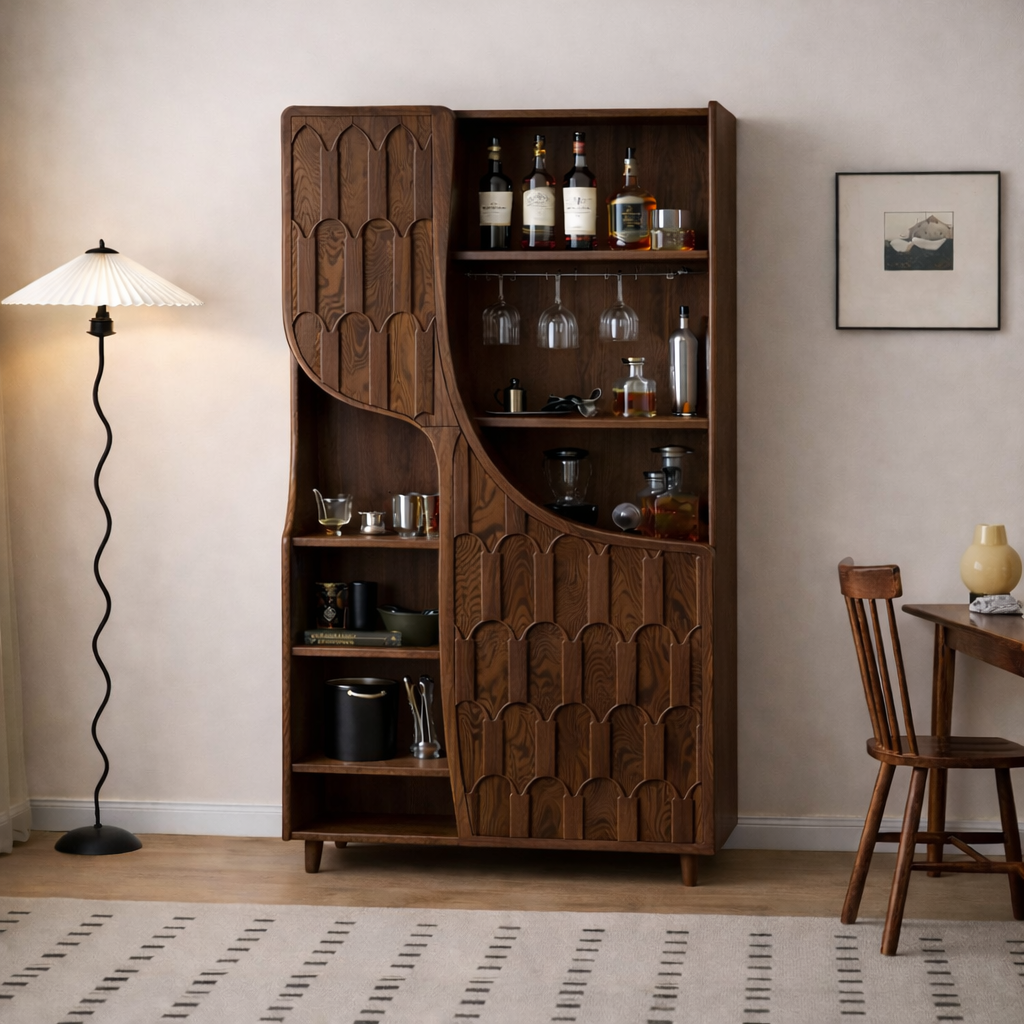 Wooden Storage Cabinet – Modern Natural Display & Bar Furniture