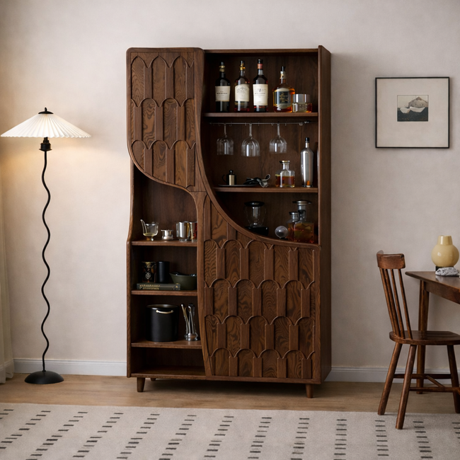 Wooden Storage Cabinet – Modern Natural Display & Bar Furniture Main Image