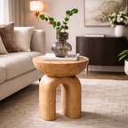 Sculptural Side Table – Handmade Solid Wood Table for Modern Home
