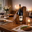 Hand-Carved Solid Wood Wine Holder for Sculptural Bottle Display