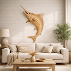 Marlin Wall Art – Solid Wood Decorative Panel for Coastal Home Decor