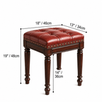 Classic Carved Wood Vanity Table with Stool