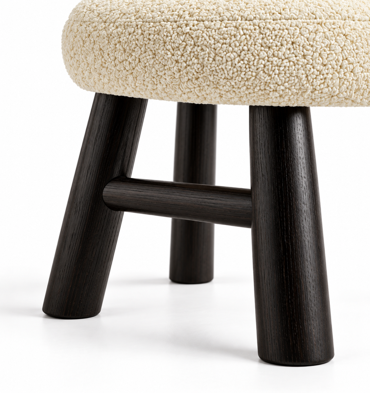 Sculptural Bouclé Accent Chair with Geometric Back