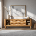 Solid Wood TV Stand – Modern Natural Media Console