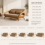 Sculptural Sofa Bench – Solid Wood Lounge Bench with Cushioned Seat
