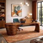 Sculptural Desk – Handmade Solid Wood Desk for Executive Office