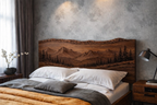 Solid Wood Sculptural Headboard – Nature-Inspired Design