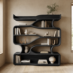 S-Shaped Bookcase – Sculptural Solid Wood Display Shelf