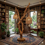 Tree Branch Floor Lamp – Solid Wood Standing Light for Living Room Decor