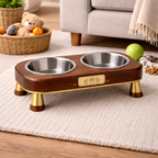 Personalized Wooden Pet Feeding Station – Custom Dog Bowl Stand