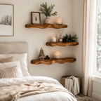 Organic Live Edge Wood Floating Shelves
