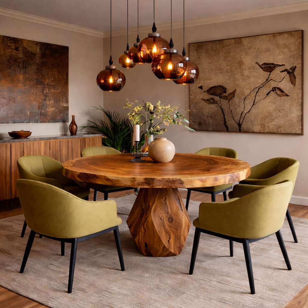 Solid Wood Dining Table – Modern Natural Furniture for Dining Spaces