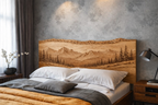 Solid Wood Sculptural Headboard – Nature-Inspired Design