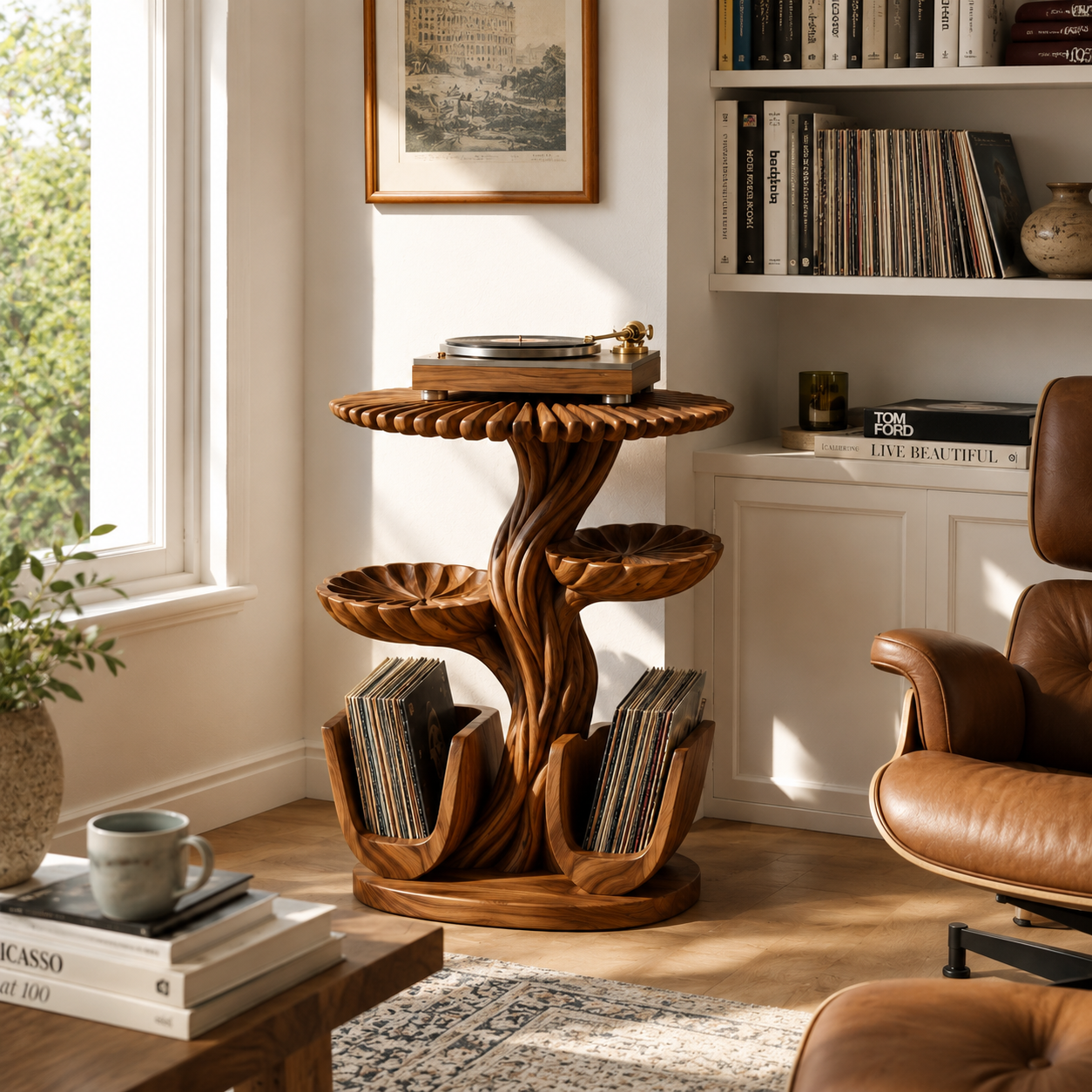 Sculptural Vinyl Record Stand
