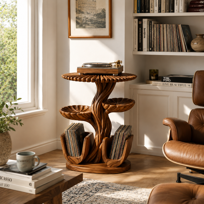Sculptural Vinyl Record Stand Hover Image