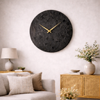 Handcrafted Solid Wood Wall Clock – Natural Grain Round Design