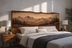 Solid Wood Sculptural Headboard – Nature-Inspired Design