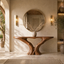 Organic X-Base Console Table – Sculptural Solid Wood Table